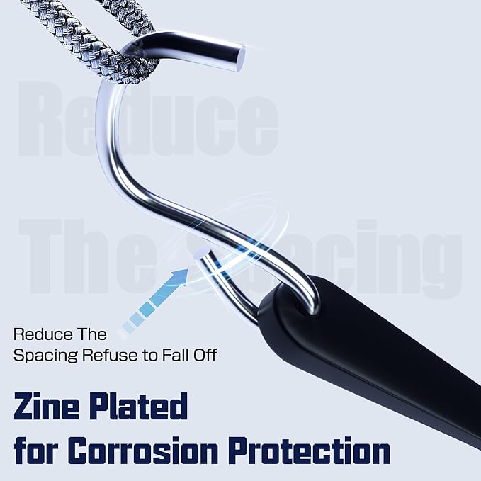 KJE 20Pack 21" Rubber Bungee Cords with S Hooks - Quality EPDM, Heavy Duty Black Bungee Straps, Ideal for Outdoor Tie Downs, Securing Tarps, Canvases, Cargo in Cold Hot Climates