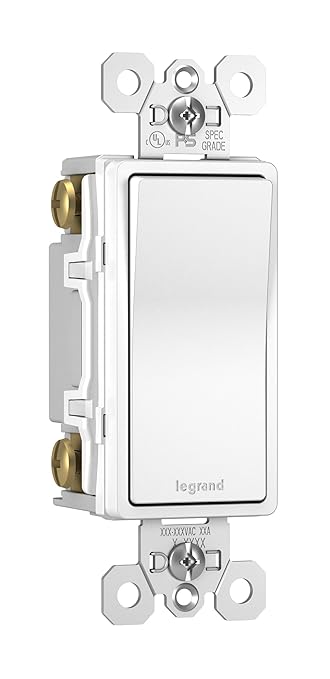 Legrand - Pass & Seymour Radiant 4 Way Light Switch, 15 Amp Wall Light Switch with Rocker Switch, White Decorator Light Switch, TM874WCC6, 1 Count (Pack of 2)