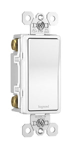Legrand - Pass & Seymour Radiant 4 Way Light Switch, 15 Amp Wall Light Switch with Rocker Switch, White Decorator Light Switch, TM874WCC6, 1 Count (Pack of 2)