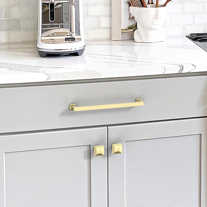 10 Pack 7.5"(192mm) Brushed Gold Cabinet Pulls Kitchen Cabinet Handles Gold Drawer Pulls Cupboard Hardware for Cabinets