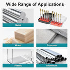 10Pcs 1/4'' Shank Double Cut Burr Set, Carbide Rotary Files Bits for Die Grinder Metal Wood Concrete Plastic Grinding Carving Engraving Drilling Polishing Cutting