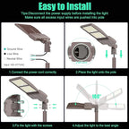 450W LED Parking Lot Light Dusk to Dawn Photocell with Slip Fitter 67,500LM, DLC ETL Listed Outdoor Street Area Light LED Shoebox Parking Pole Light 5000K IP65 Waterproof Commercial Lights 100-277VAC