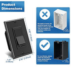 BESTTEN 2 Pack Dimmer Wall Light Switch, Single Pole or 3-Way LED Slide Dimmer Switch, Compatible with Dimmable LED, Incandescent, Halogen and CFL Bulbs, Wallplate Included, UL Listed, Gloss Black