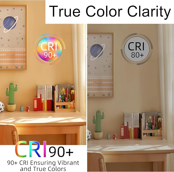 LED Candelabra Light Bulbs, 40 watt Equivalent Chandelier Bulbs, E12 LED Bulb Dimmable, 2200K Amber Warm, B10 Candle Light Bulb, 90+CRI, 400LM, Amber Glass Finish, 6 Pack