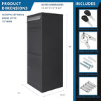 Barska Large Package Delivery Parcel Mail Steel Drop Box for Porch with Advanced Push Lock, Mail Slot & Anti-Theft Drop Slot