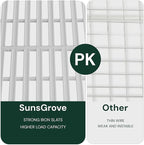 SunsGrove 3x6 Garage Storage Overhead Rack Organization, Adjustable Ceiling Mounted Storage Racks, 800LBS Weight Capacity, 22"-40" Ceiling Dropdown, White