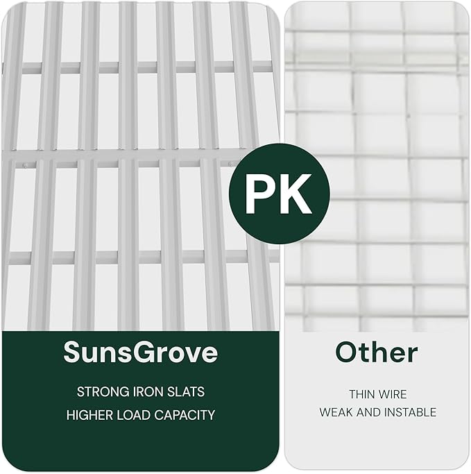 SunsGrove 4x8 Garage Storage Overhead Rack Organization, Adjustable Ceiling Mounted Storage Racks, 800LBS Weight Capacity, 22"-40" Ceiling Dropdown, 2 Pcs, White