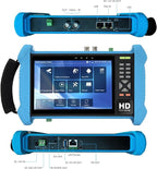 Koolertron 7" IPS Touch Screen 4K H.265 IP Camera Tester - POE/WiFi, CVBS Analog Tester, HDMI Output, RJ45 TDR, 8GB TF Card, Dual Window Test, Firmware Upgrade