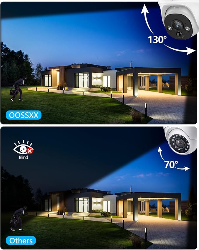 OOSSXX (4K HD & 130° Ultra Wide-Angle) 2-Way Audio 8MP Wired Dome, 8Pcs PoE IP Cameras for Home Security Outdoor Camera System, Pet Surveillance Video Indoor, Smart PIR Detection, DVR Kits