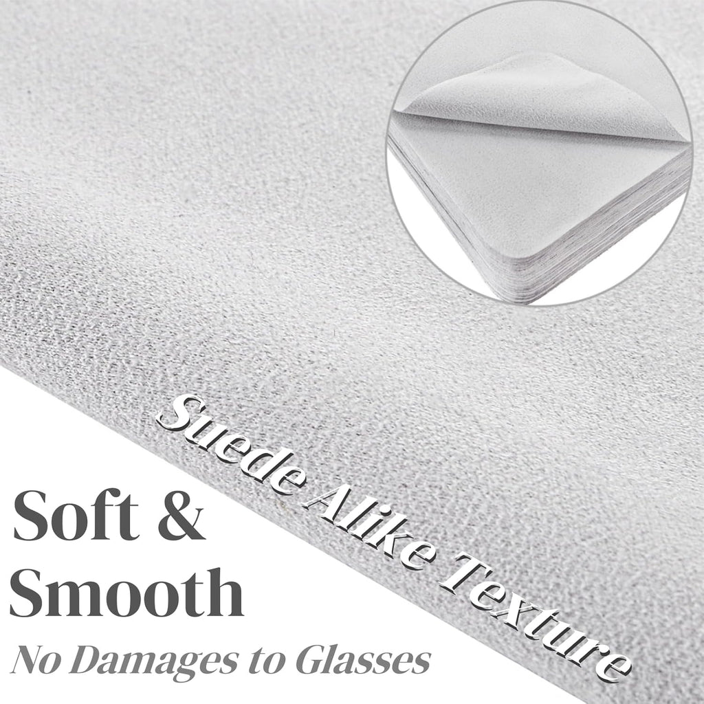 100 Pack Microfiber Glasses Cleaning Cloth, Ultra Soft Eyeglasses Wipe Suede, Washable Cleaner for Lens, Screens, Cameras, Phones, Electronics (7×6 Inch, Gray)