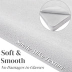 100 Pack Microfiber Glasses Cleaning Cloth, Ultra Soft Eyeglasses Wipe Suede, Washable Cleaner for Lens, Screens, Cameras, Phones, Electronics (7×6 Inch, Gray)