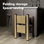 HillhutApex 2 Step Stool, Aluminum Foldable Step Ladder, Lightweight Stable Stool with Wide Non-Slip Pedals, 330lbs Bearing Capacity Ladder for Office,Home,Kitchen - Gold