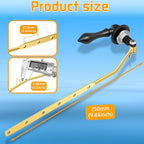 Universal Front Mount Toilet Handle, Trip Lever Replacement With Stainless Steel Flapper Chain, Black Tank Flush Lever for Most Toilets