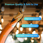 K KASONIC - 25 Ft Extension Cord with 3 Outlets, UL Listed 16/3 SJTW, 3-Wire Grounded, 13A 125V 1625W for Indoor/Outdoor Use - Orange