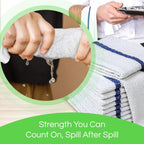 Towels N More 24 Pack 16x19 Bar Mop Towels High Absorbent Cotton Reusable Kitchen Towels - Quick Drying Towels for Chef, Cook, Home, Restaurant, Bar Glass Cleaning Towels (24, Blue Stripe)