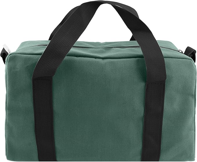 Small Tool Bag,Close Top Wide Mouth Tool Organizer Bag,Large Capacity Tool Bags for Men,Canvas Tool Storage Bag for Storage Handbag for Screwdrivers,Wrench,Pliers Hand Tools (DarkGreen, 14 Inch)