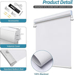 SmartWings Motorized Smart Blinds with Remote, Custom Automatic 100% Blackout Roller Shade Compatible with Alexa/Homekit/Google, Electric Smart Blinds for Indoor Windows, Essential White