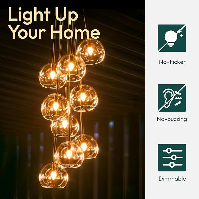 ALAMPEVER 800LM Super Bright Dimmable LED Light Bulb, E26 LED Bulb 100 Watt Equivalent, B11 2700K Soft White LED Candelabra Bulb, 5.5W, 6 Pack