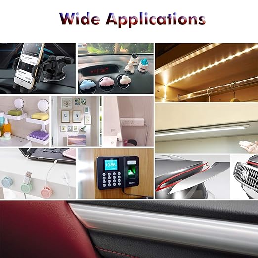 LLPT Double Sided Tape Clear Acrylic Strong Mounting Tape 1/2 Inch x 120 Inch Multiple Sizes Residue Free Waterproof Outdoor Indoor Adhesive for Nail Box Home Deco and DIY(WA052)