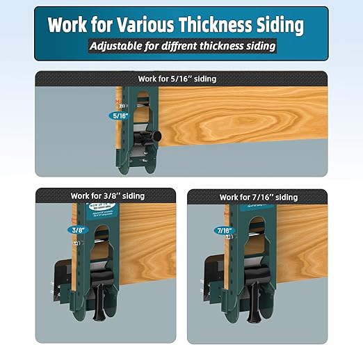 Siding Installation Tools for 5/16-Inch, 3/8-Inch, 7/16-Inch Fiber Cement Siding, Lap Mounting Gauge with Adjustable Reveals, Polycarbonate Body, 2 Packs