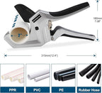 Ratcheting PVC Pipe Cutter - Cuts Up to 3" OD (2" Sch 40/80 Pipe) | SKD5 Steel Blade for Smooth Burr-Free Cut | Professional Plumbing Tools for DIY, Gardening(Silver Gray,75MM)