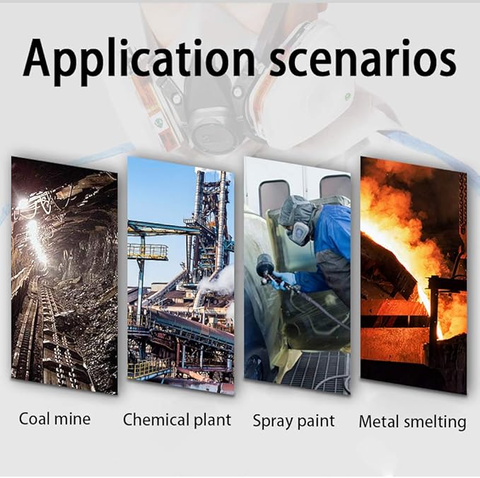 Reusable Half Face Gas Mask with Safety Glasses, Filters - For Painting, Welding, Woodworking