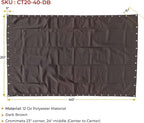 Mytee Products 20' x 40' Dark Brown 12oz Canvas Tarp with Grommets - Water Resistant - Heavy Duty Canvas Tarps - Multipurpose Tarpaulin Cover for Canopy Tent, Roof, Camping, Semi Trucks & Cargo