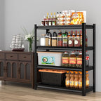 40" W Garage Shelving Heavy Duty, 1800LBS Loads Garage Storage Shelves Heavy Duty, 4-Tier Metal Shelving Units and Storage Racks, Industrial Utility Shelf,40" Wx16 Dx72 H, Black