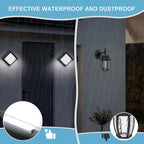 LED Porch Lights Wall Mount 12W 6500K Double-Layer Cover Exterior LED Wall Light Matte Aluminum IP65 Waterproof for Yard Garage Stairway House