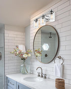 Bathroom Vanity Light Fixtures, HWH Modern Wall Sconce Lighting Over Mirror, 3-Light Vanity Wall Lamp in Chrome, 5HLT63B-3W CH