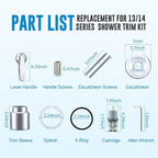 Replacement for Delta Classic 13 Series Single-Function Trim Kit, T13010 Shower Handle, Fit Delta Shower Valve R10000 Series, Chrome (Cartridge Included)