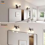 Wall Lights Over Mirror Bathroom Vanity Light Fixtures with White Frosted Glass, Double Wall Sconces for Hallway Entrance, Oil Rubbed Bronze T001ORB-L2