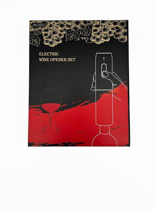 AIKARO - Electric Wine Bottle Opener Automatic Corkscrew, Rechargeable (Set C)