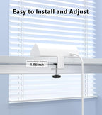 45W Fast Charging Station,Desk Clamp Power Strip,4 PD USB-C Ports,5 AC Outlets,Surge Protector Power Strip, 14AWG Heavy Duty Cord, Fits 1.9" Tabletop Edge (White, 10 FT Cable)