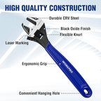 WORKPRO 12-Inch Adjustable Wrench, Wide Jaw Black Oxide Cr-V Steel Wrench, Metric & SAE Scales, for Home, Garage, Workshop and DIY