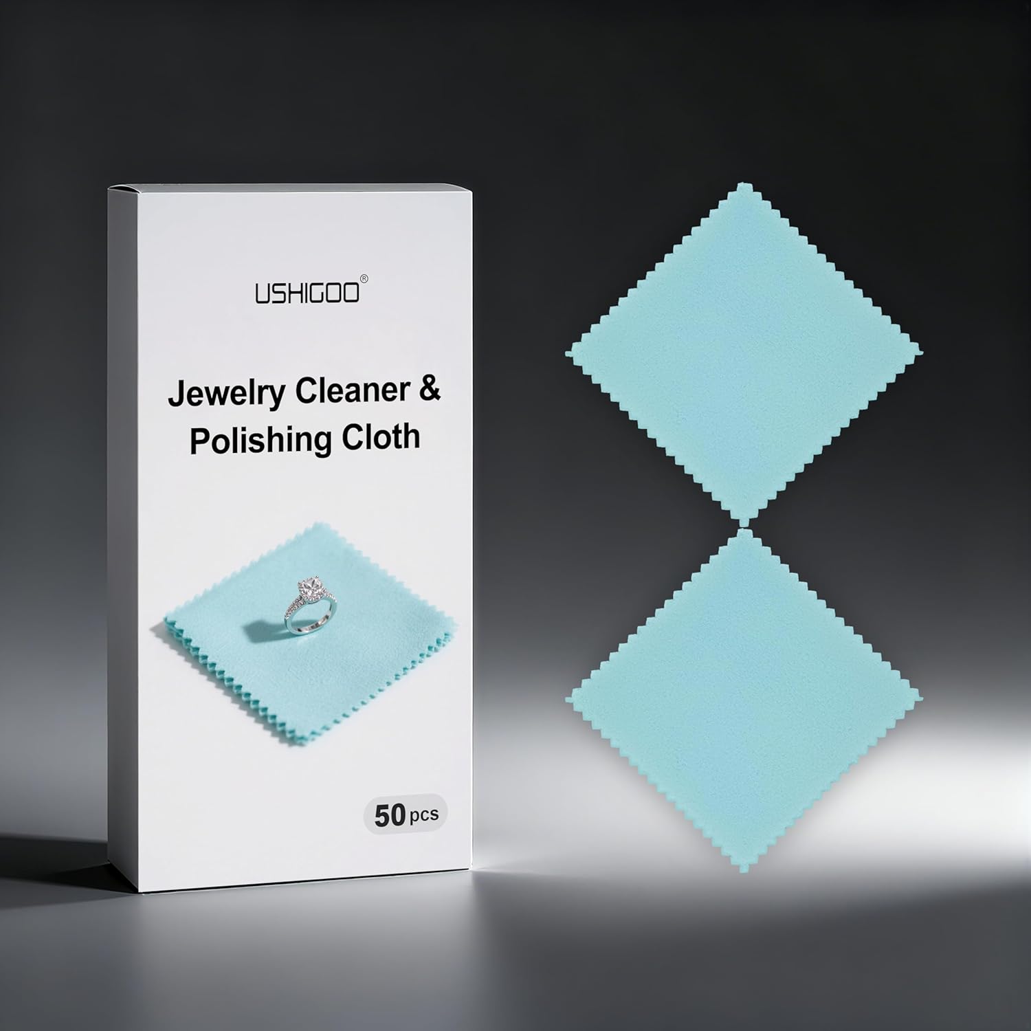 50pcs Jewelry Cleaning Cloth Polishing Cloth for Sterling Silver Gold Platinum Small Polish Cloth (3" x 3")