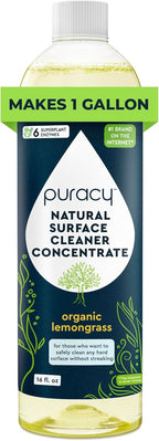 Puracy Multi-Surface Cleaner Concentrate - Plant-Powered Everyday Surface Cleaner - Natural All Purpose Cleaning Solution As Seen on TikTok (Organic Lemongrass, 16 fl oz)