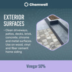 50% Vinegar (2 Pack, 1 Gallon) - General Purpose All-Natural Multi-Surface Cleaner for Home, Patio & Commercial - High Performance, Powerful Concentrated Acetic Acid - Made in USA