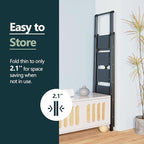 WOA WOA 5 Step Ladder for 10 Feet High Ceiling, Lightweight Foldable Ladder with Non-Slip Wide Pedals, Step Stool with Safe Handrail, Space Saving for Home, Kitchen, Indoor & Outdoor 300lbs - Black