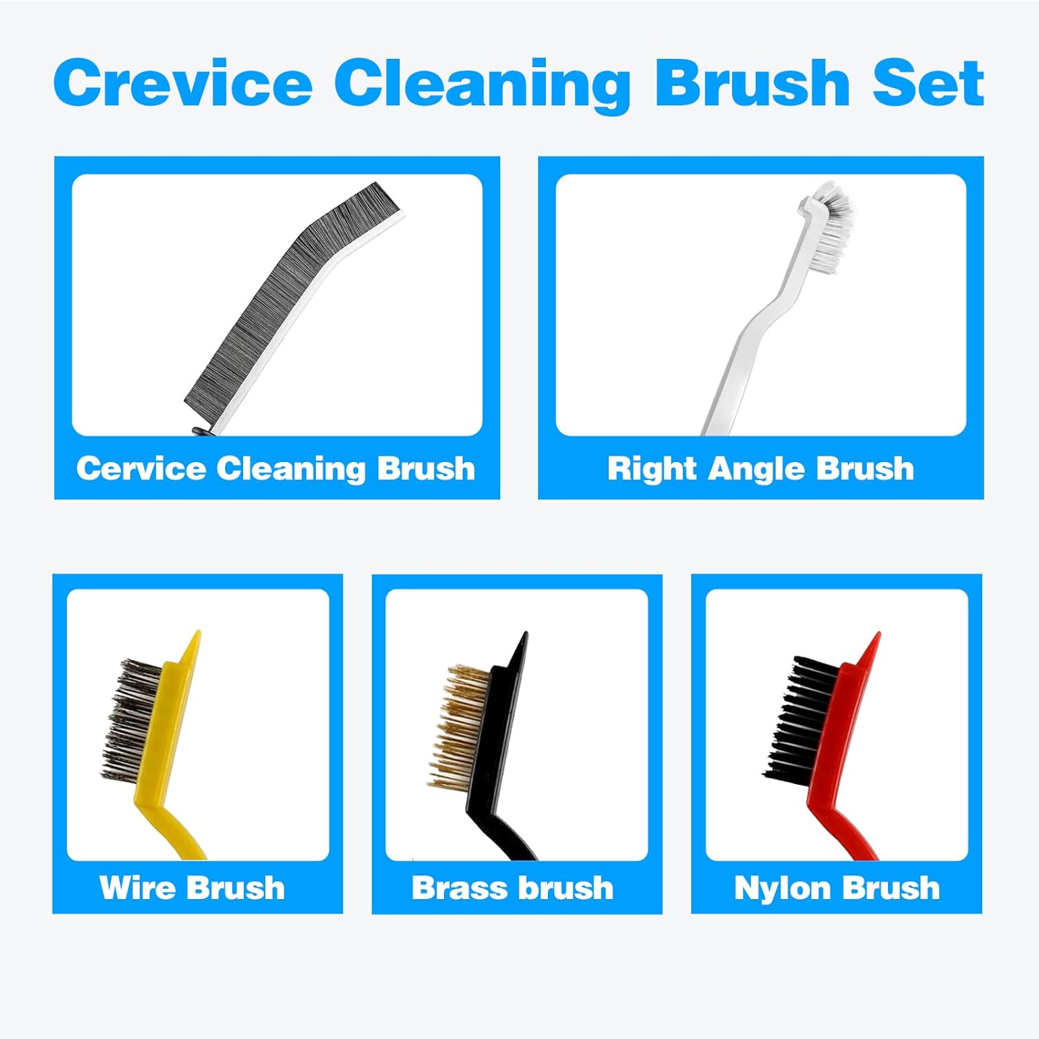 Multi-Purpose Hard Bristle Brush Set, Crevice Cleaning Brush Kit for Deep Cleaning Kitchen, Bathroom, Grout, Sink, Cup, Teapot, Bottle, Blender, Corners, Tight Spaces，9 Pack