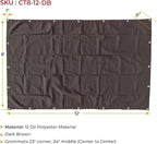 Mytee Products 8' x 12' Dark Brown 12oz Canvas Tarp with Grommets - Water Resistant - Heavy Duty Canvas Tarps - Multipurpose Tarpaulin Cover for Canopy Tent, Roof, Camping, Semi Trucks & Cargo