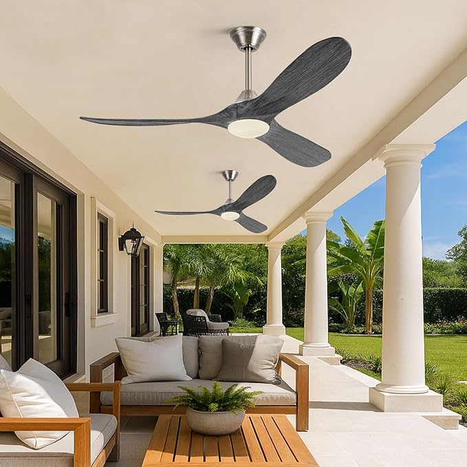 52" Smart Ceiling Fan with Light - Alexa & App & Remote Control, Quiet Reversible Energy Efficient DC Motor, 3CCT Dimmable, Modern Indoor Outdoor Ceiling Fans for Patios Garage Gazebo Porch Bedroom