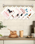 6 Pack Swedish Dishcloths for Kitchen - Reusable Dish Cloths for Washing Dishes Absorbent Cute Funny Kitchen Towels Cleaning Sponge, Love Dachshund