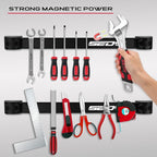 SEDY 7-Piece 12" Magnetic Tool Holder Storage Organizer, Garage Wall Mount Rack Organization Strip Power Magnet Organizers Mounted Workbench Board Slatwall Van Hanger