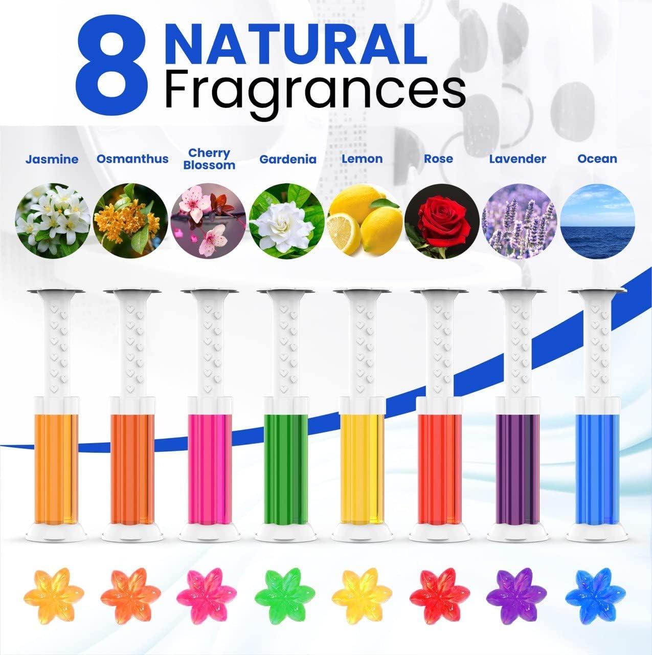 -96 Flowers- Flower Toilet Gel Stamp | Toilet Scent Fresheners (Mix Scent)