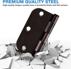 3 Pack 3 1/2 Inch Door Hinges Oil Rubbed Bronze 3.5 Inch Black Interior Hinge for Doors 5/8 Radius Corners 3 ½"Hardware Controls Heavy Duty Iron Flat Home House Decor Accessories Essentials