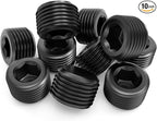 GASHER 10Pcs 3/4" NPT Carbon Steel Pipe Plug Fitting Internal Hex Thread Socket Pipe Plug