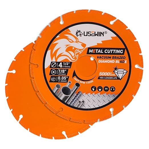 2 Pack Cut Off Wheels 4 1/2 Inch with 7/8" Arbor, Angle Grinder Cutting Disc, Diamond Cutting Wheel with 5000+ Cuts on INOX, Rebar, Angle Iron and Steel