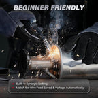 ARCCAPTAIN iControl MIG145 Pro 145A Flux Core MIG Welder 120V Welding Machine Gasless MIG Welder Flux MIG/MMA Stick/Lift TIG, 3 in 1 Welder Machine with Synergy, Portable Welder, APP Control