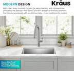 KRAUS Standart PRO 28-inch 16 Gauge Undermount Single Bowl Stainless Steel Kitchen Sink, KHU100-28
